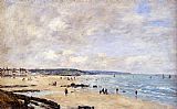 Eugene Boudin Canvas Paintings - Beach at Trouville